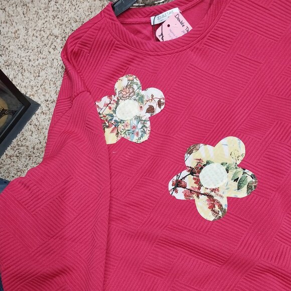 3692 Size XL Double Take Upcycled NWT 2 Piece Thick Quilt Look Lounge Set. - Picture 4 of 11